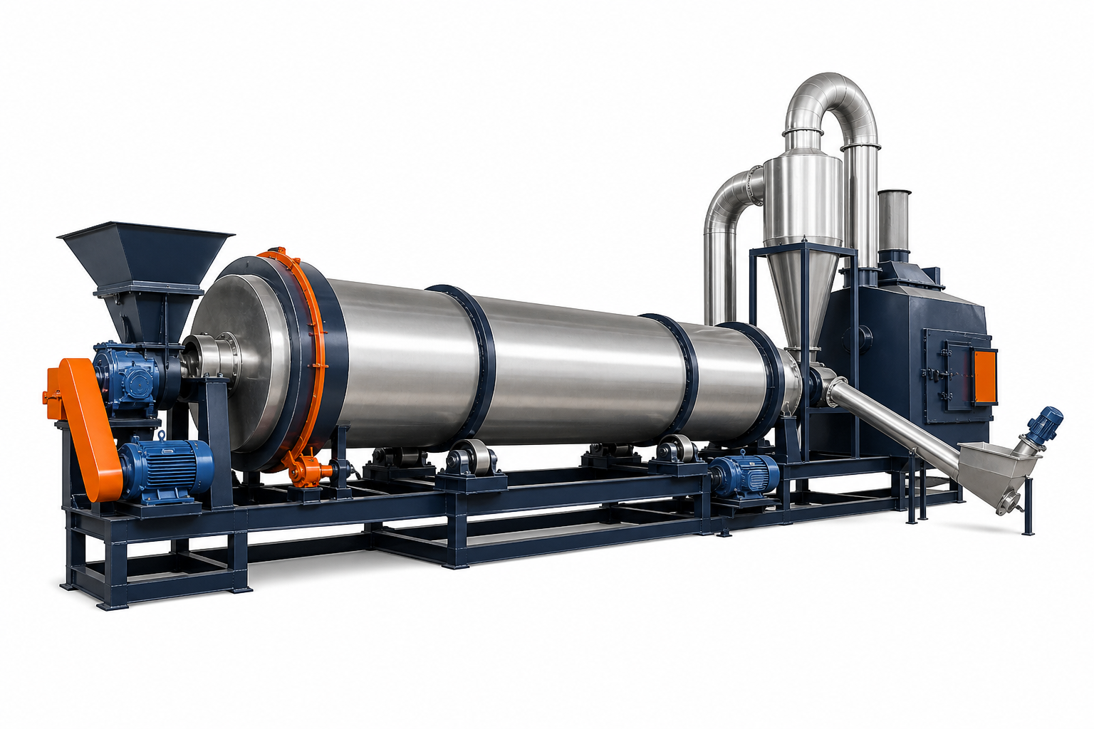 Rotary sawdust dryer